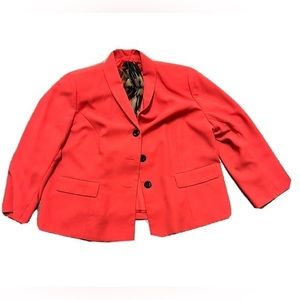 Le Suit Pink-Red Plus Size Blazer with Scarf
